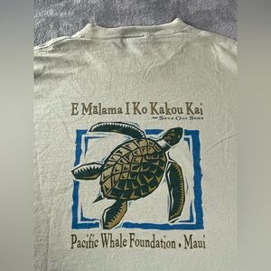 Vintage Single Stitch Maui Hawaii T Shirt XL Pacific Whale Foundation Sea Turtle